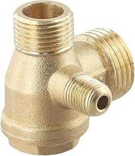 Válvula de retenção de substituição para bombas de compressor de ar, válvula de corte de latão com conexão rosqueada projetada para fluxo de ar consistente (20 x 16 x 10 mm)