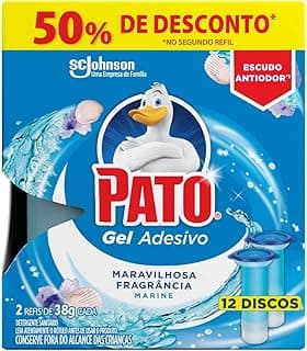 Pato Gel Adesivo Sanitário Marine, 12 Discos, 50% de desconto, fragrância marinha