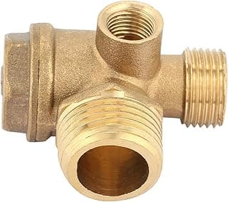 Válvula de retenção de compressor de ar de três portas em latão com rosca macho