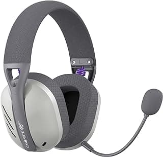 Fone de ouvido gamer Havit Fuxi-H3 com microfone ajustável, cinza e branco