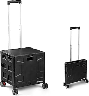Caixa dobrável CleverMade com rodas, preta, 35L, tampa dobrável, 4 rodas duplas