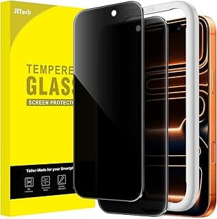 Película de vidro temperado JETech para iPhone 17 Pro Max, protetor de tela anti-espião, pacote com 2