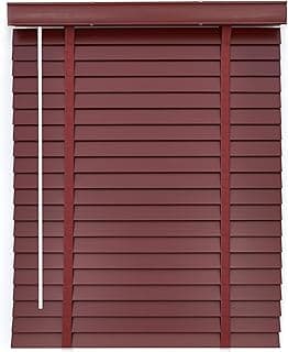 Persianas de madeira de 5 cm, persianas e persianas para janelas internas, persianas horizontais de madeira blackout para quarto, cozinha, sala de estar, escritório