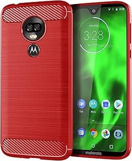 Capa para Moto G7 Power, toque macio, proteção total, anti-arranhões e impressões digitais + capa de celular resistente a arranhões para Moto G7 Power Red