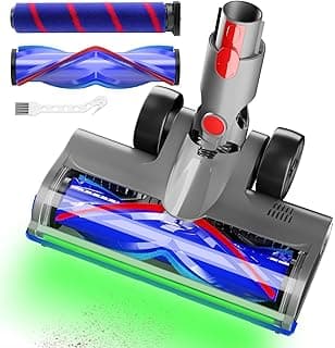 Substituição atualizada de 2 cabeças para aspirador de pó sem fio Dy-son V7 V8 V10 V11 V15 com rolo de escova motorizado antiembaraço e luz LED