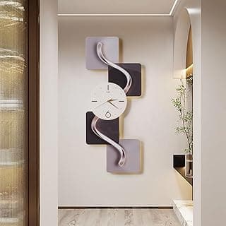 Relógio de parede abstrato geométrico cinza e preto com LED para decoração
