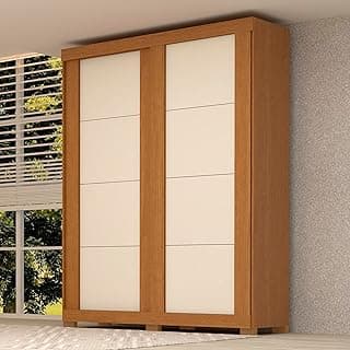 Guarda-roupa Casal 160cm 2 Portas de Correr Flex Color 100% Mdf Boldina Espresso Móveis Cinamomo/Off White