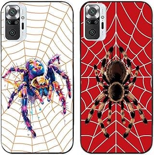 Capa traseira para Xiaomi Redmi Note 10 Pro Max com aranha em teia vermelha, vermelho