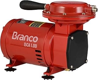 Compressor de ar portátil Branco BCÁ 1.0D vermelho com alça preta