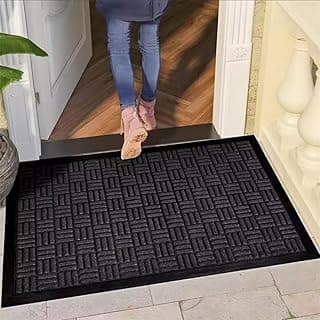 Tapete preto antiderrapante 60x90cm para entrada de casa