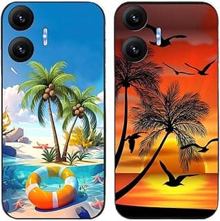 Capa de telefone para Xiaomi Redmi Turbo 4 Pro/Poco F7 5G com design de pôr do sol e coqueiros