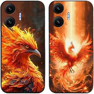 Capa de telefone traseira com impressão de fênix em chamas para Xiaomi Redmi Turbo 4 Pro/Poco F7 5G.