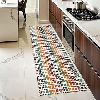 Tapete de cozinha multicolorido antiderrapante 100% algodão 2,00m x 0,45m