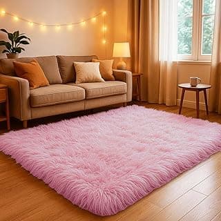 Tapete felpudo macio rosa bebê para quarto e sala