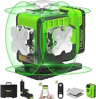 Nível a laser autonivelante 4D Huepar com 360 linhas de laser, controle remoto e estojo rígido