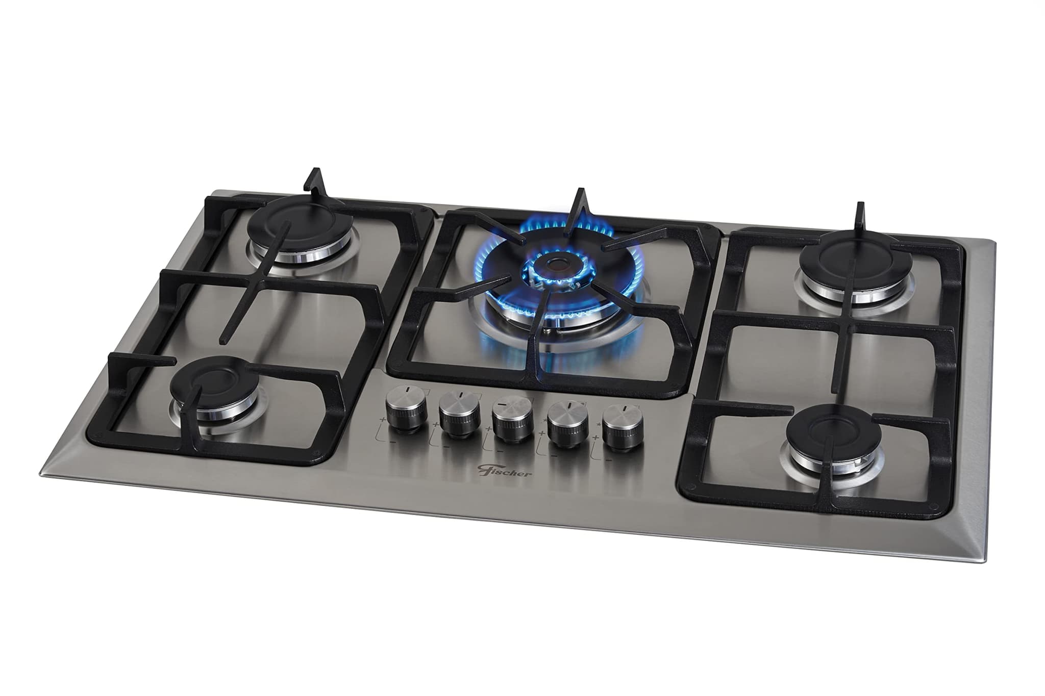Cooktop a Gás Fischer TC Infinity 5 Bocas Tripla Chama Mesa em Aço Inox Inox Bivolt