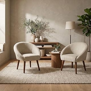 Kit 2 Poltronas Cadeira Decorativa para Sala de Espera Elegante Recepção Pés Palito MOBLAN decor (Bege)