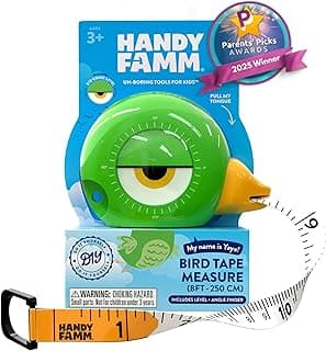 Handy Famm Fita Métrica Infantil Em Formato De Animal 8 Pés, Nível Divertido E Transferidor, Localizador Ângulo, Ferramentas Educacionais Para Crianças, Fitas Métricas Pequenas O Aprendizado Habilid
