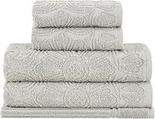 Toalhas de banho Buddemeyer Florentina Extra Soft cinza com padrão floral