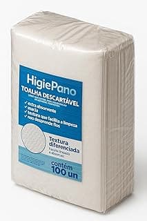 Lenços multiuso HigiePano, 100 unidades, textura diferenciada, embalagem branca, etiqueta azul