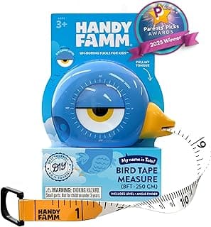 Handy Famm Fita Métrica Infantil Em Formato De Animal 8 Pés, Nível Divertido E Transferidor, Localizador Ângulo, Ferramentas Educacionais Para Crianças, Fitas Métricas Pequenas O Aprendizado Habilid