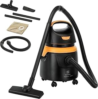 Aspirador de pó e água Electrolux AQP20 1400W, preto e amarelo, com acessórios.