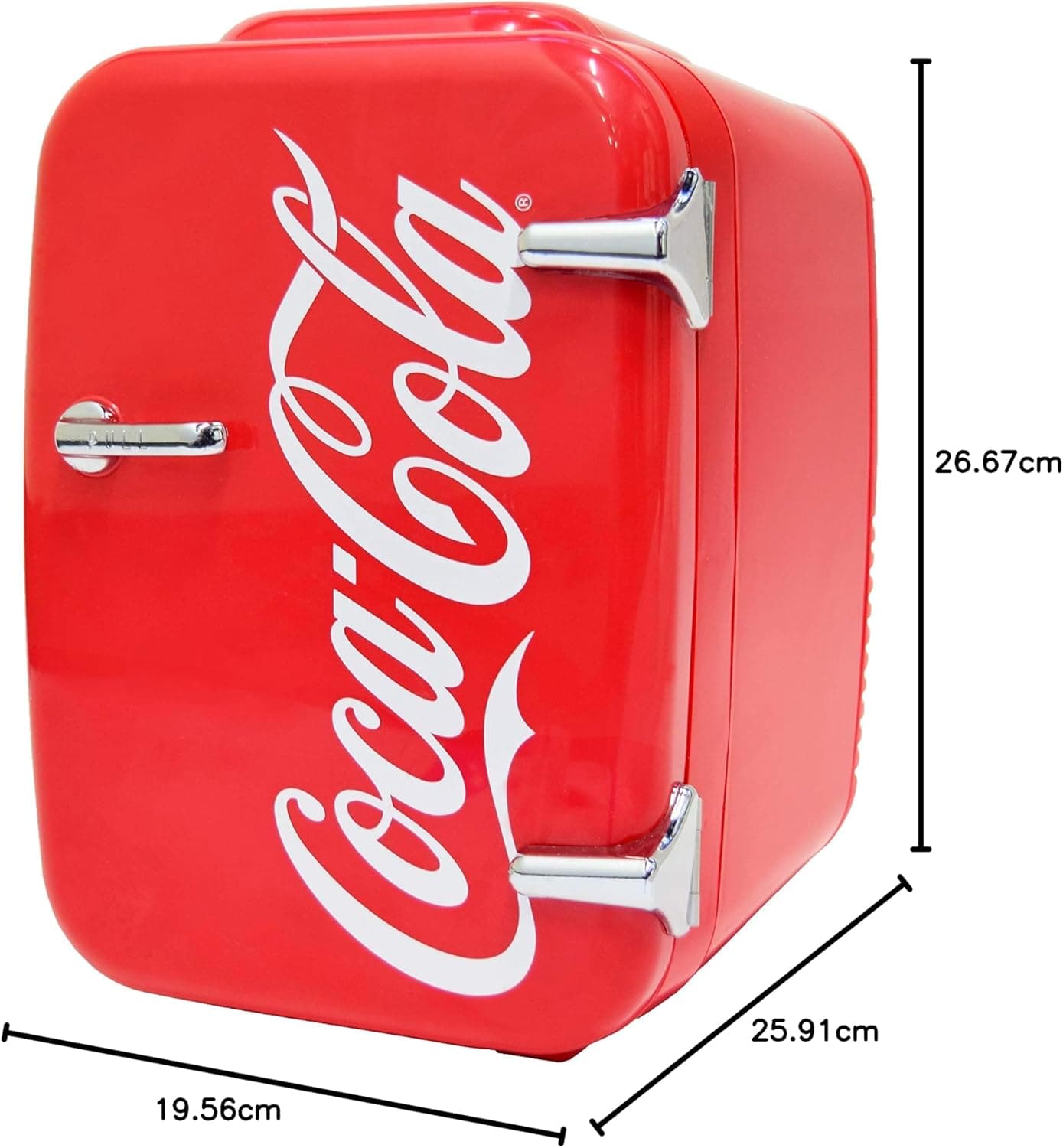 Cooluli Mini geladeira retrô Coca-Cola para quarto - carro, escritório e dormitório universitário - 4L/6 lata 12V cooler portátil e aquecedor para alimentos, bebidas e cuidados com a pele - AC/DC e op