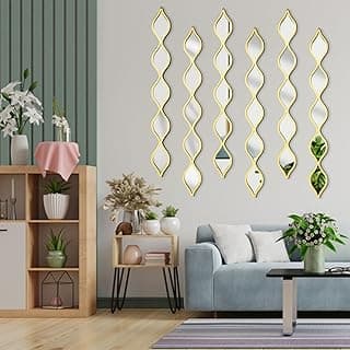 Espelho decorativo em forma de lágrima, ouro, para decoração de parede