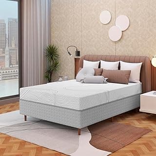 Bartira Colchão Viena Casal Viscoelástico + Cama Box Loreto Umaflex, Branco, 138x188x20cm, D40+D33, Suporta até 130kg