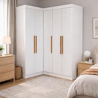 Guarda-roupa Modulado de Canto 5 Portas Paris Branco