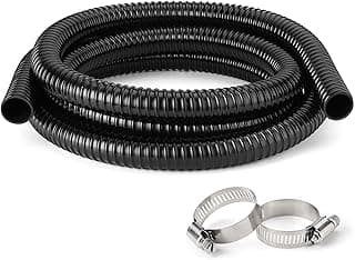Mangueira flexível de PVC corrugado preta de 2,5 cm para lagos de jardim