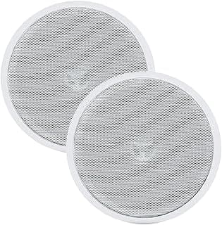 Kit 2 Arandela Alto Falante Som Ambiente Acustica Teto Parede Embutir Gesso Redonda Coaxial Leson 140w Rms