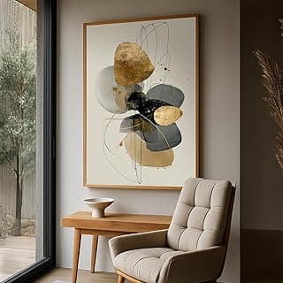 Quadro decorativo abstrato com moldura elegante para sala, quarto e escritório