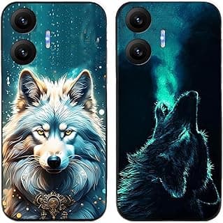 Capa de telefone com lobo azul e lobo preto, para Xiaomi Redmi Turbo 4 Pro/Poco F7 5G