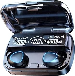 Fone de ouvido Bluetooth M10 TWS com estojo carregador e LEDs azuis