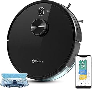 Robô aspirador inteligente X600 com acessórios e aplicativo de controle.