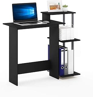 Furinno Escrivaninha 11192BK/GY Eficiente, Preto/Cinza