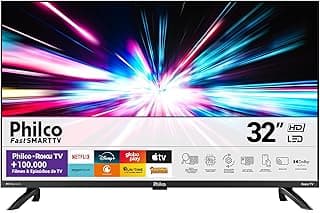 Smart TV 32 polegadas Philco LED Roku com diversos aplicativos