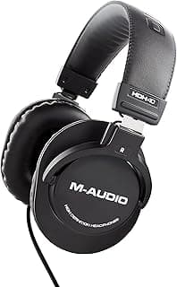 Fones de ouvido M-Audio HDH40 pretos, estúdio, gravação, podcasts