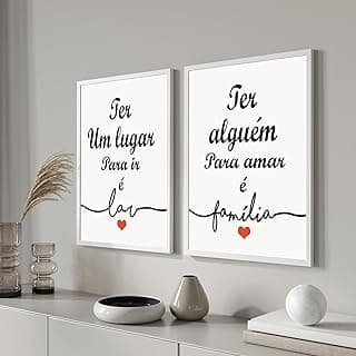 Quadros para sala quarto Moldura branco Frases Home
