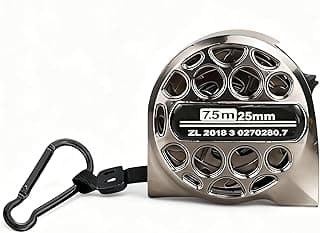 Fita métrica de aço inoxidável 7,5m x 25mm com mosquetão