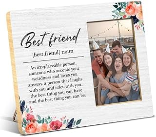 Porta-retrato de presente para melhor amiga com foto e citação sobre amizade