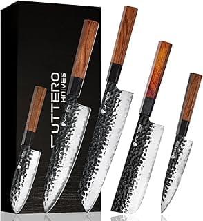 Conjunto de 5 facas com cabo octogonal japonês em embalagem preta