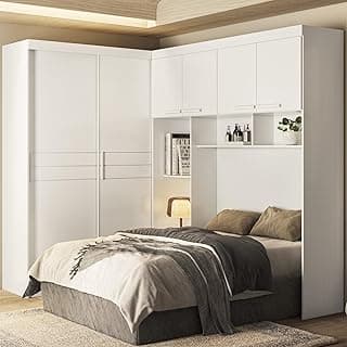 Guarda Roupa Modulado 4 Portas 2 Portas Deslizantes 5 Gavetas Florença Branco