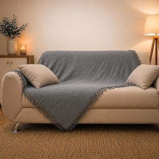 Manta para Sofá Premium, Toque Macio, 150x120 cm, 4 Cores Disponíveis, Qualidade e Durabilidade (Cinza)