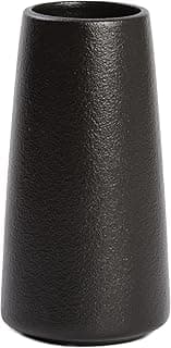 Vaso de cerâmica preto fosco de 20 cm para decoração de casa