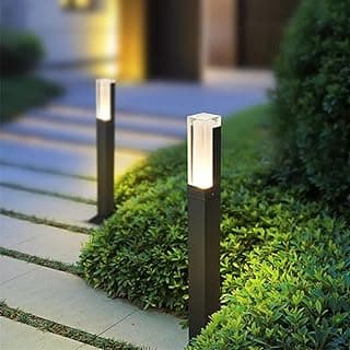 Postes balizadores LED 60cm iluminação externa jardim moderno
