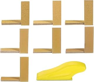 Generic 35 peças de kit de papel lixador de detalhes 40/60/80/120/180/240/320 grãos 8,9 cm x 3 cm micro folhas de lixar à mão lixas secas molhadas com 1 peça ferramenta de bloco de lixa de dedo de