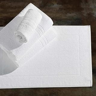Kit 10 Toalhas de Piso Banheiro para Hotel e Pousada 44x70cm - Costura Dupla Reforçada - Prata (Branco Off White)