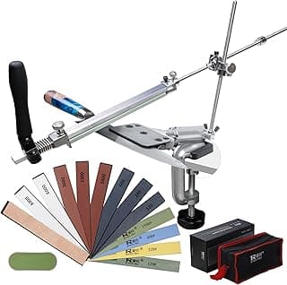Kit de afiação de facas CWOVRS RX-008 com afiador de 360° e discos coloridos